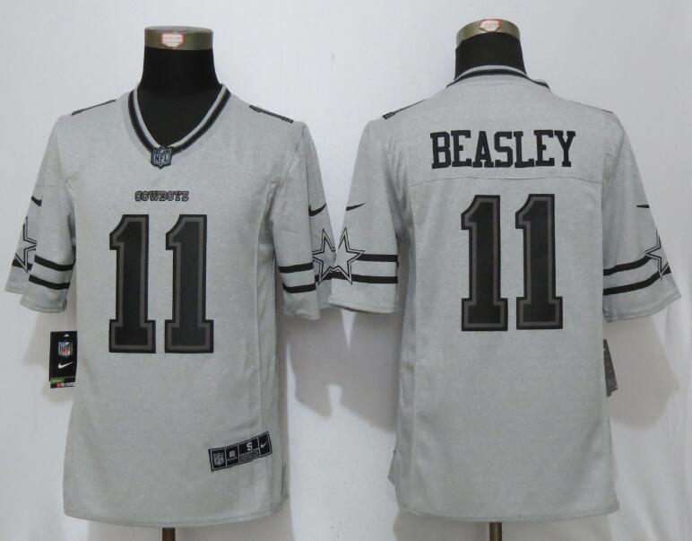 Nike Dallas Cowboys 11 Beasley Nike Gridiron Gray II Limited Jersey